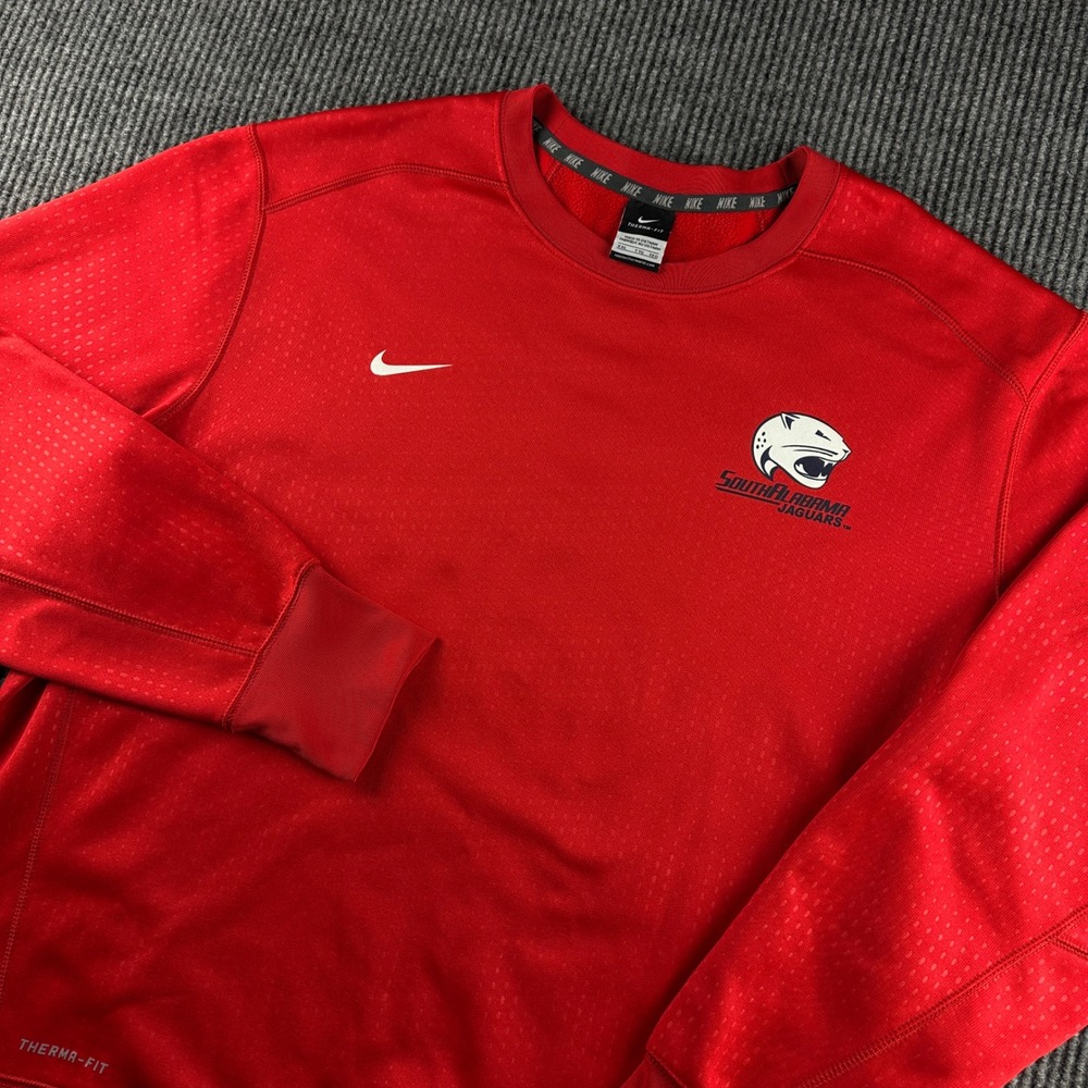 Nike South Alabama Jaguars Therma-FIT Sweatshirt Mens XXL Red Pullover Crewneck